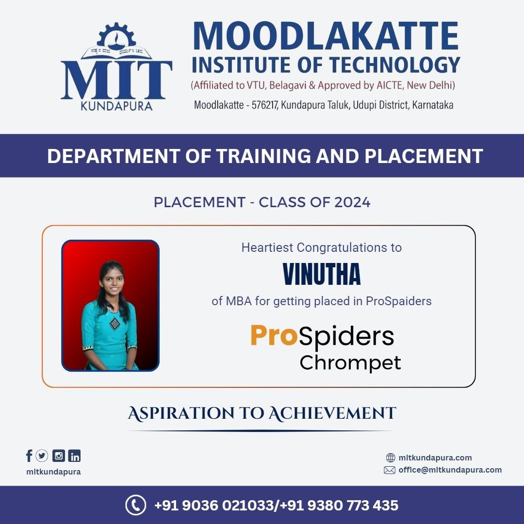 MITK MBA Students placement